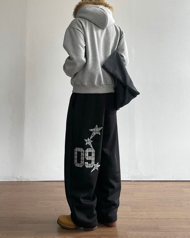 Flag Crop Napping Zip-up Hoodie
