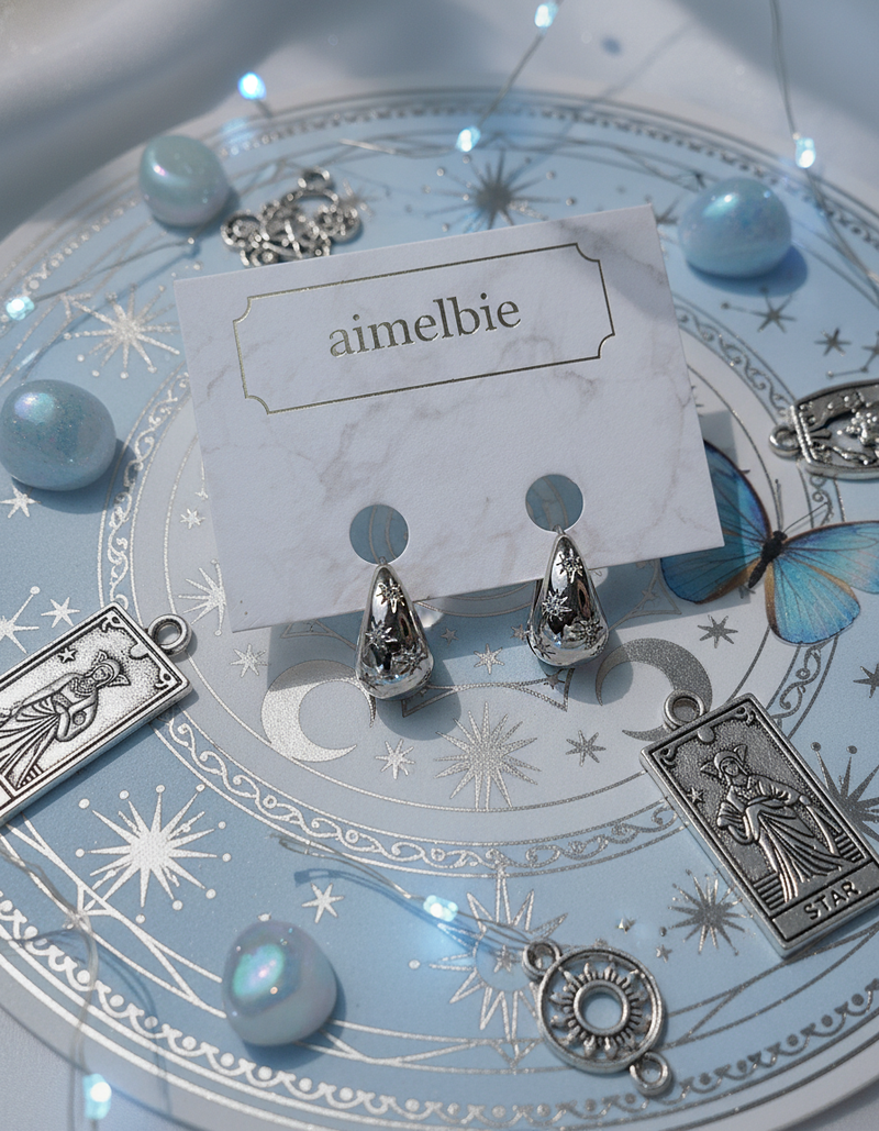 [ITZY Yuna Piercing] Tarot Star Huggies Piercing - Silver Color
