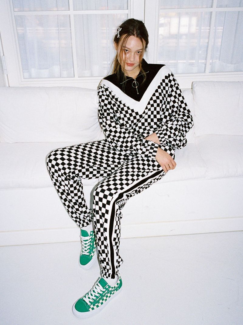 CLUT STUDIO(クラットスタジオ)の「0 3 checkerboard zip-up top - BLACK(Tops)」