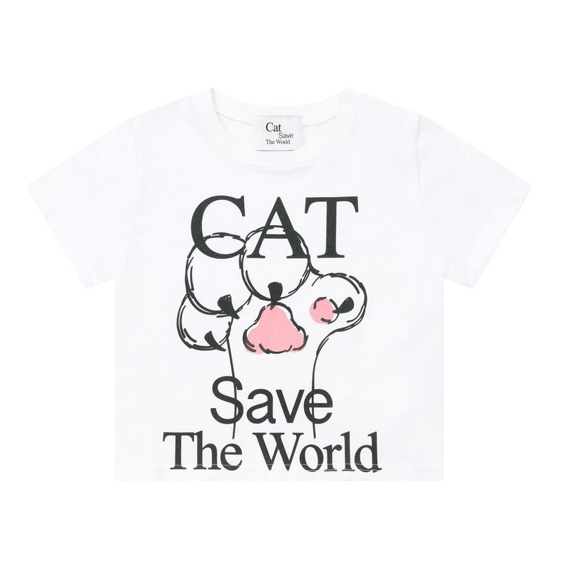 Cat Save The World（キャット セーブ ザ ワールド）の「Cat Save The World Foot pad half T (White) （Tops）」