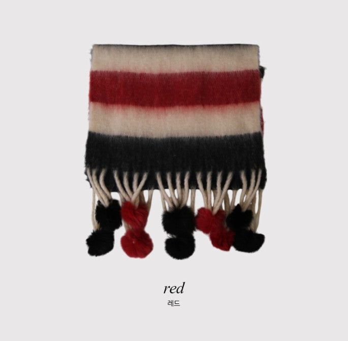 Winter Pompon Big Muffler (2color)