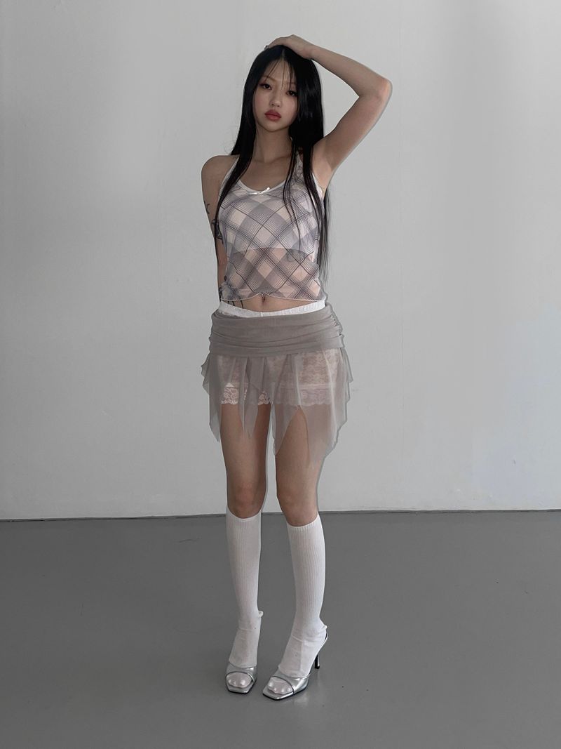 flip mesh layered sk(3 color)