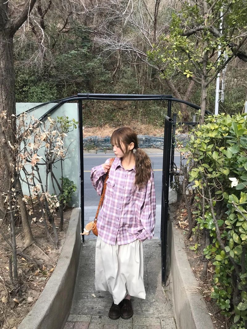 hina daily check shirts