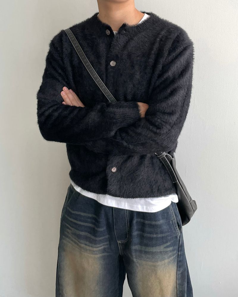 Pilling Angora Knit Cardigan
