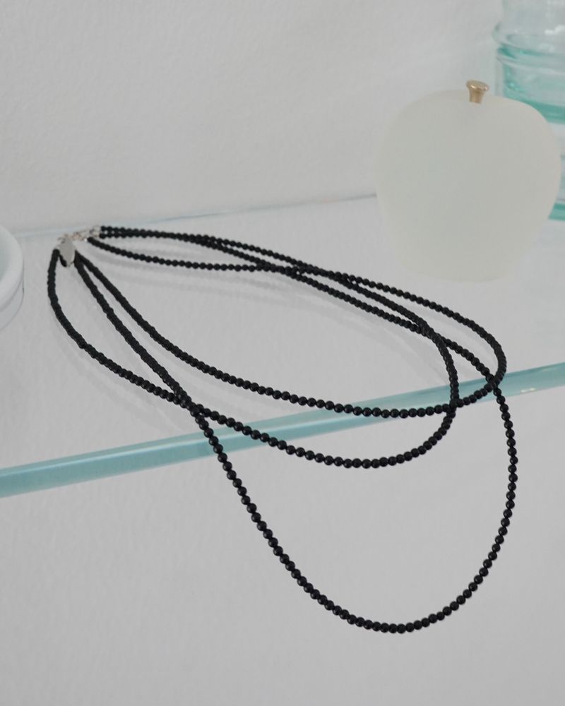 Three layer onyx necklace