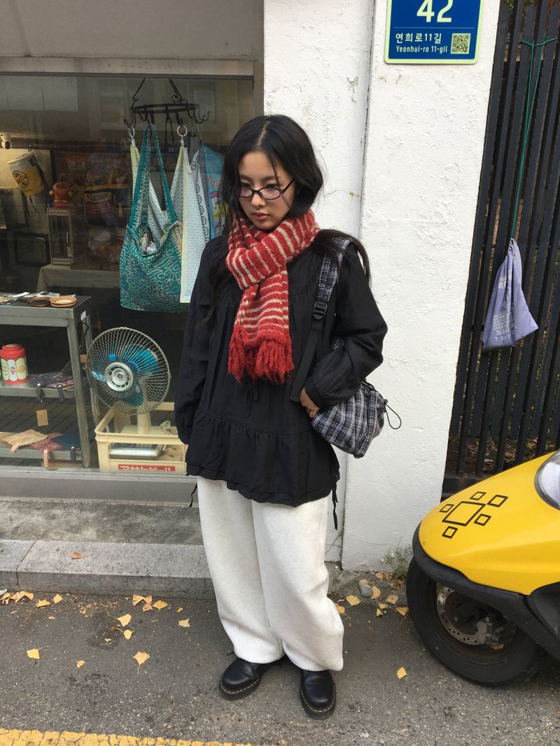 Le Fine Wool Stripe Muffler (4color)