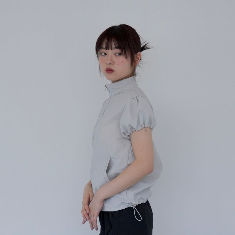 puff sleeve nylon tops