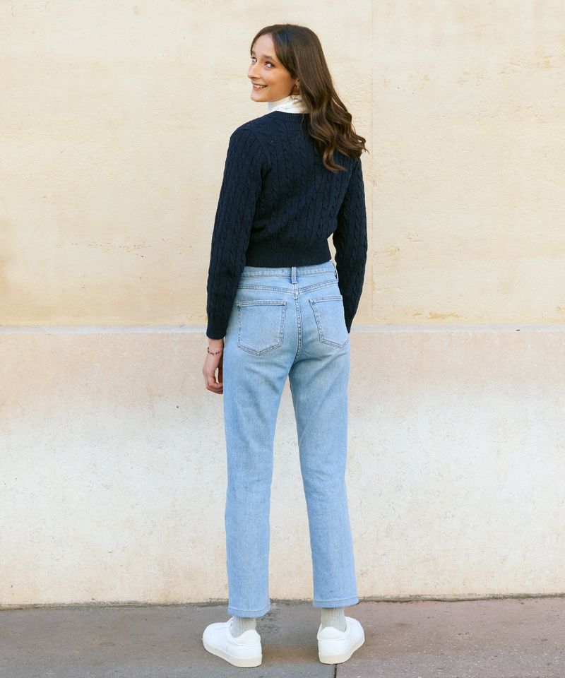 RCH crop knit cardigan navy