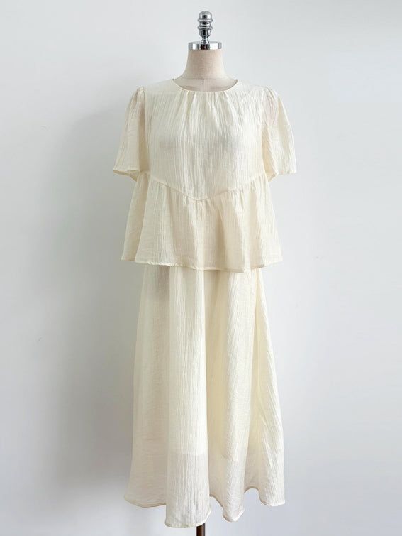Pulson Ruffle Banding Wrinkle Layered One Piece