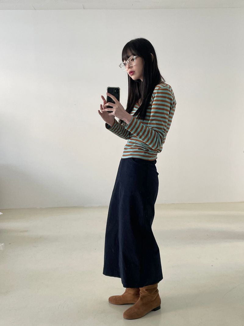 Remember corduroy long skirt 