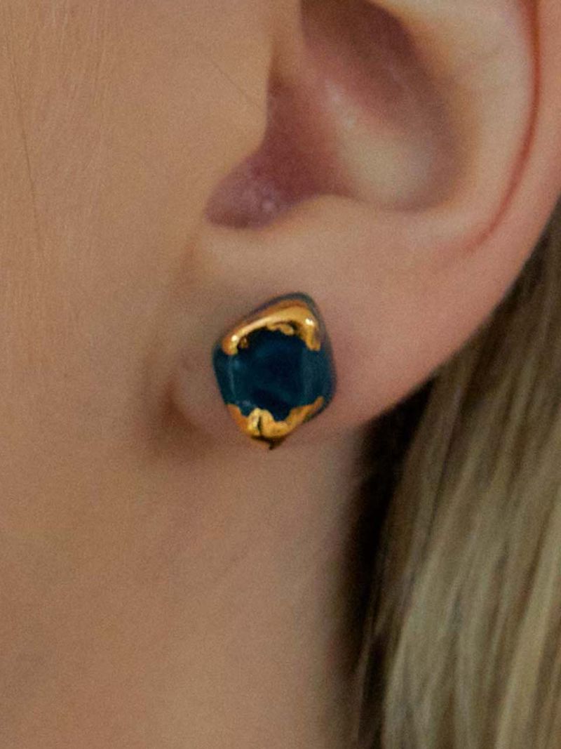 Holiday daily rhombus ceramic earring(CB)