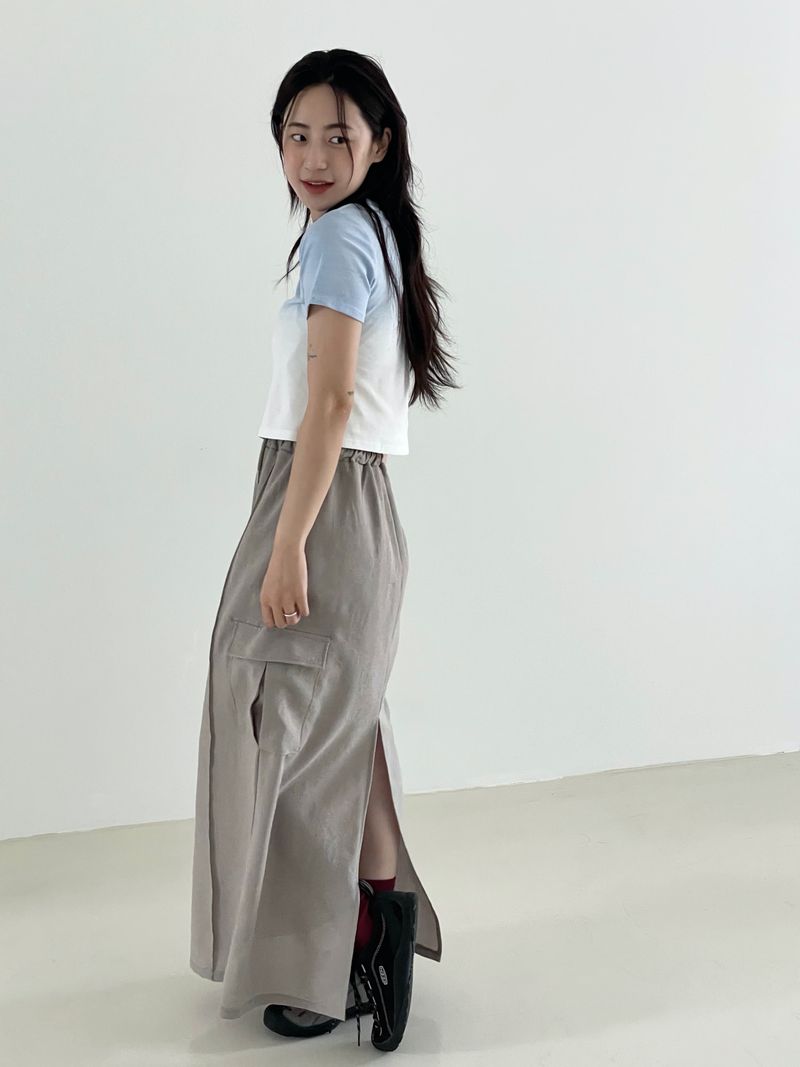 Cargo banding long skirt