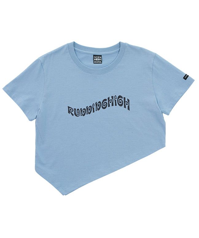 GLITTER LOGO UNBALANCE CROP TEE