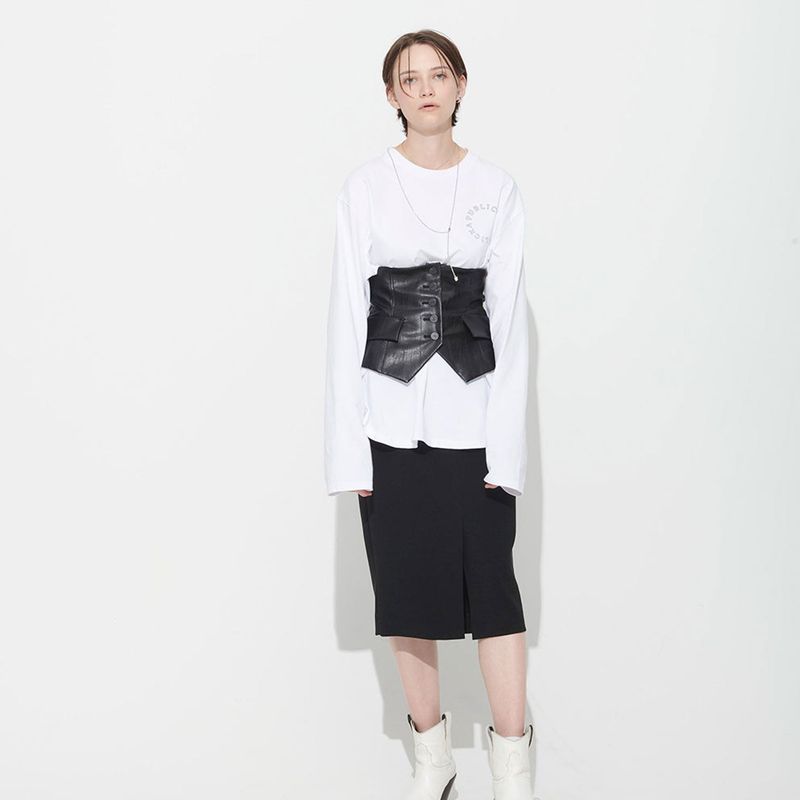 PUBLICKA X(パブリカエックス)の「 BONNIE BLOCK SKIRT, CHARCOAL(Skirts)」