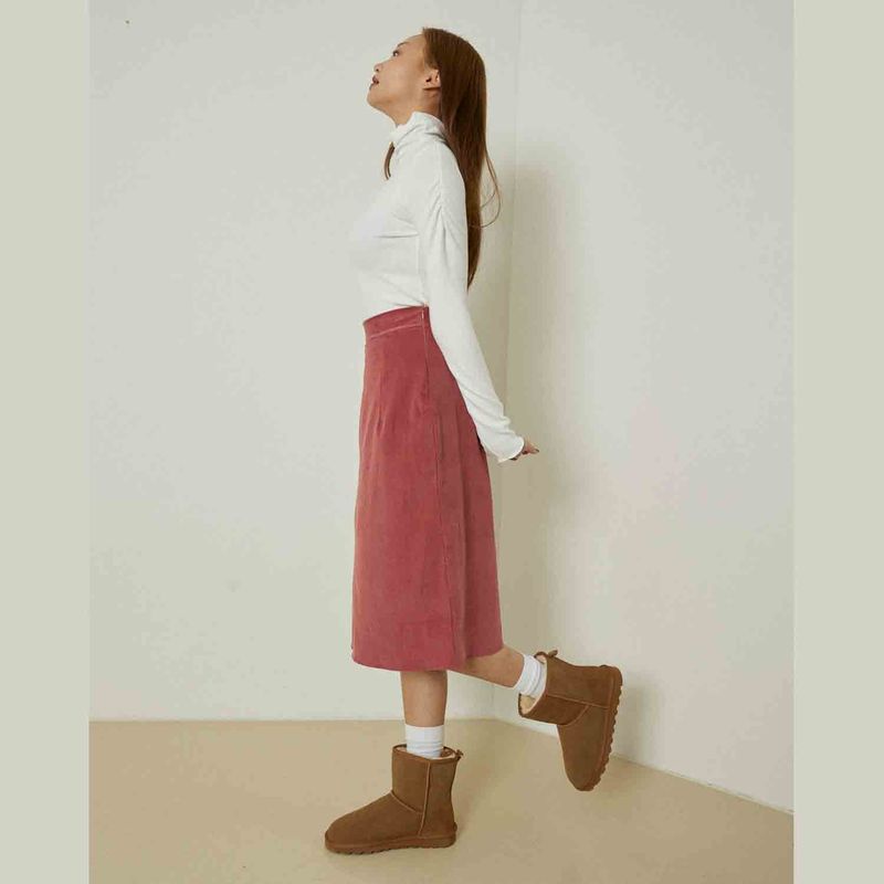 Ebony shirring turtleneck top (white)