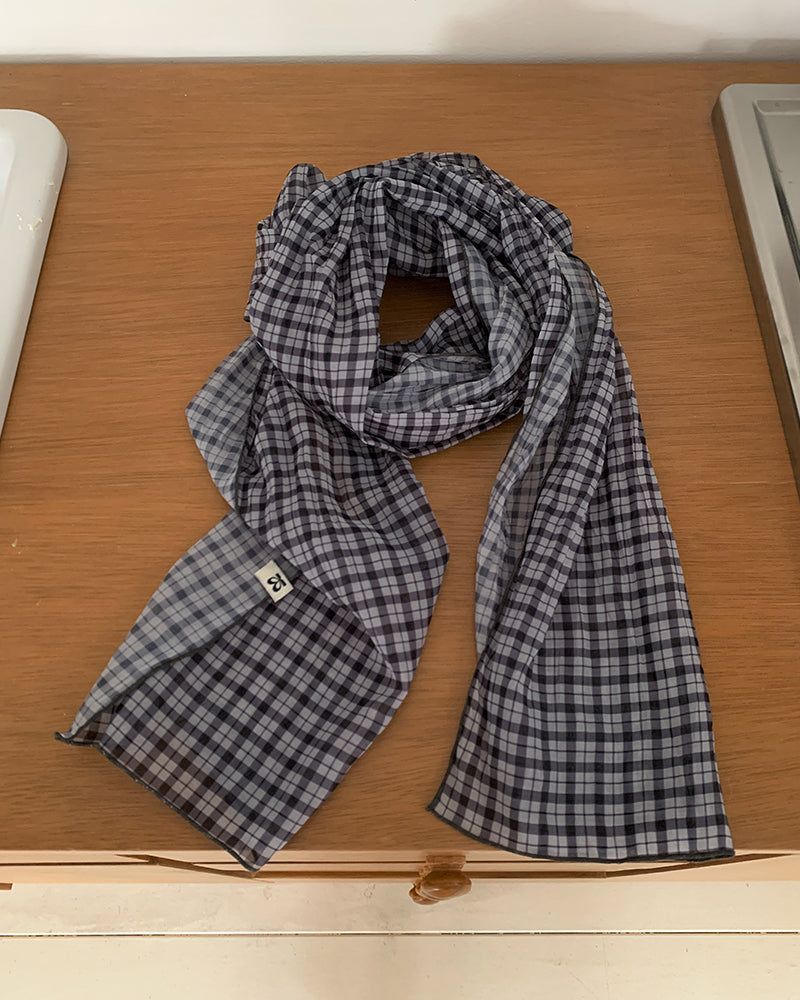 [ORIGINAL] Wimming check wrinkle scarf