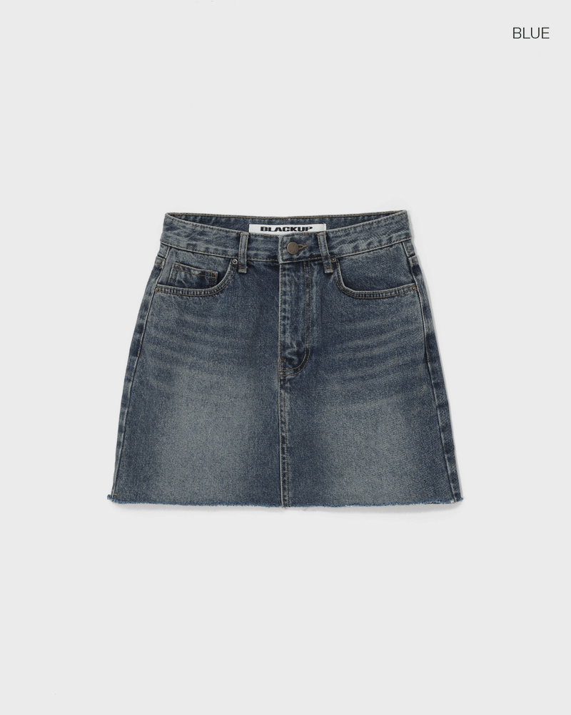 [B-DENIM] CUTTING MINI SKIRT 030