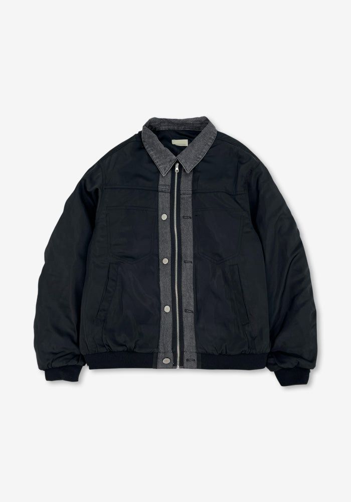 HD Denim Collar Bomber Jacket