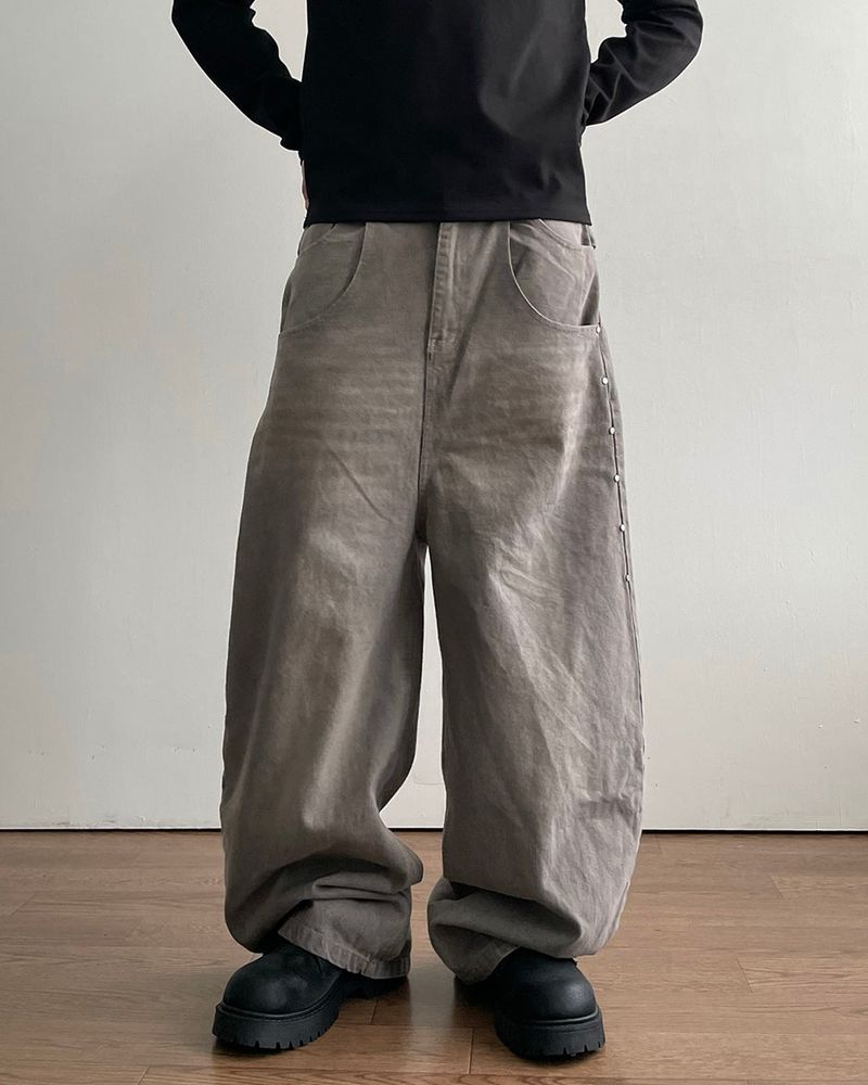 Step Belt Denim Pants