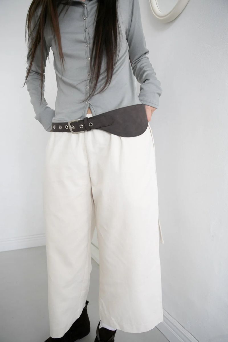 eyelet curve belt(3colors)