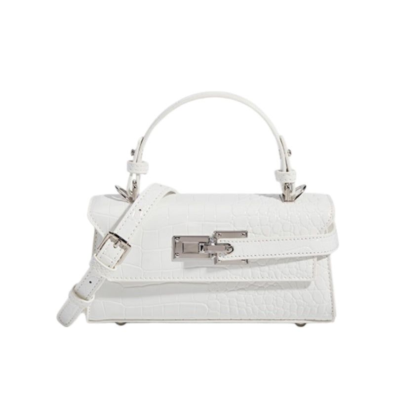 Crocodile Leather Square Shoulder Crossbody Bag