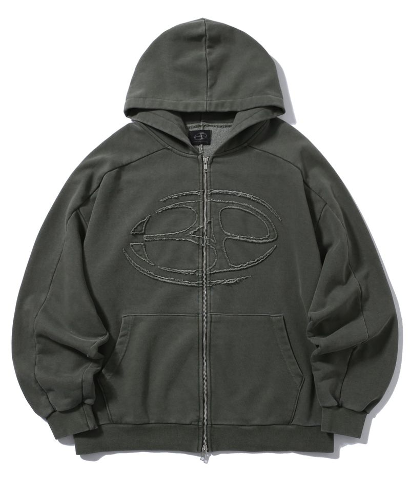 BP2 DISORDER（ビーピートゥーディスオーダー）の「 ADVANCED PIGMENTED SYMBOL LOGO HOOD ZIPUP KHAKI（Tops）」