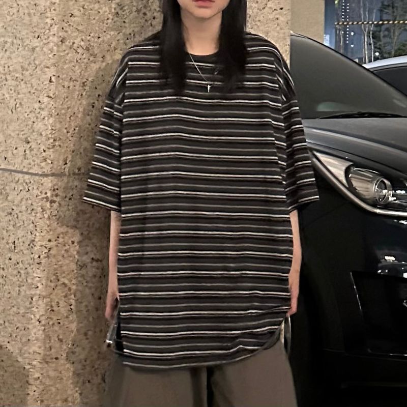 PEARCLAN（ペアクラン）の「raw-cut vintage striped t-shirt（Tops）」