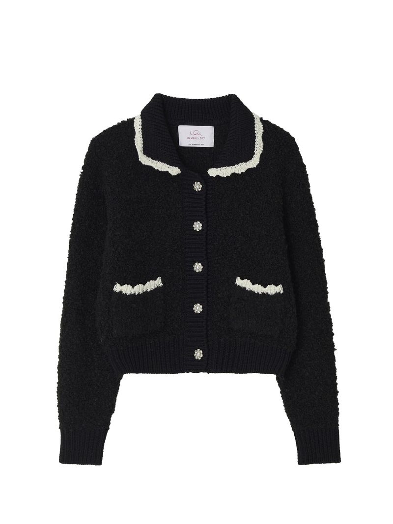 SIWL107(シウォル107)の「Alpaca Knit Cardigan (Black)(Tops)」