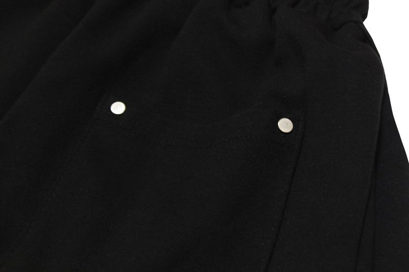 damage cutting bermuda pants (black)