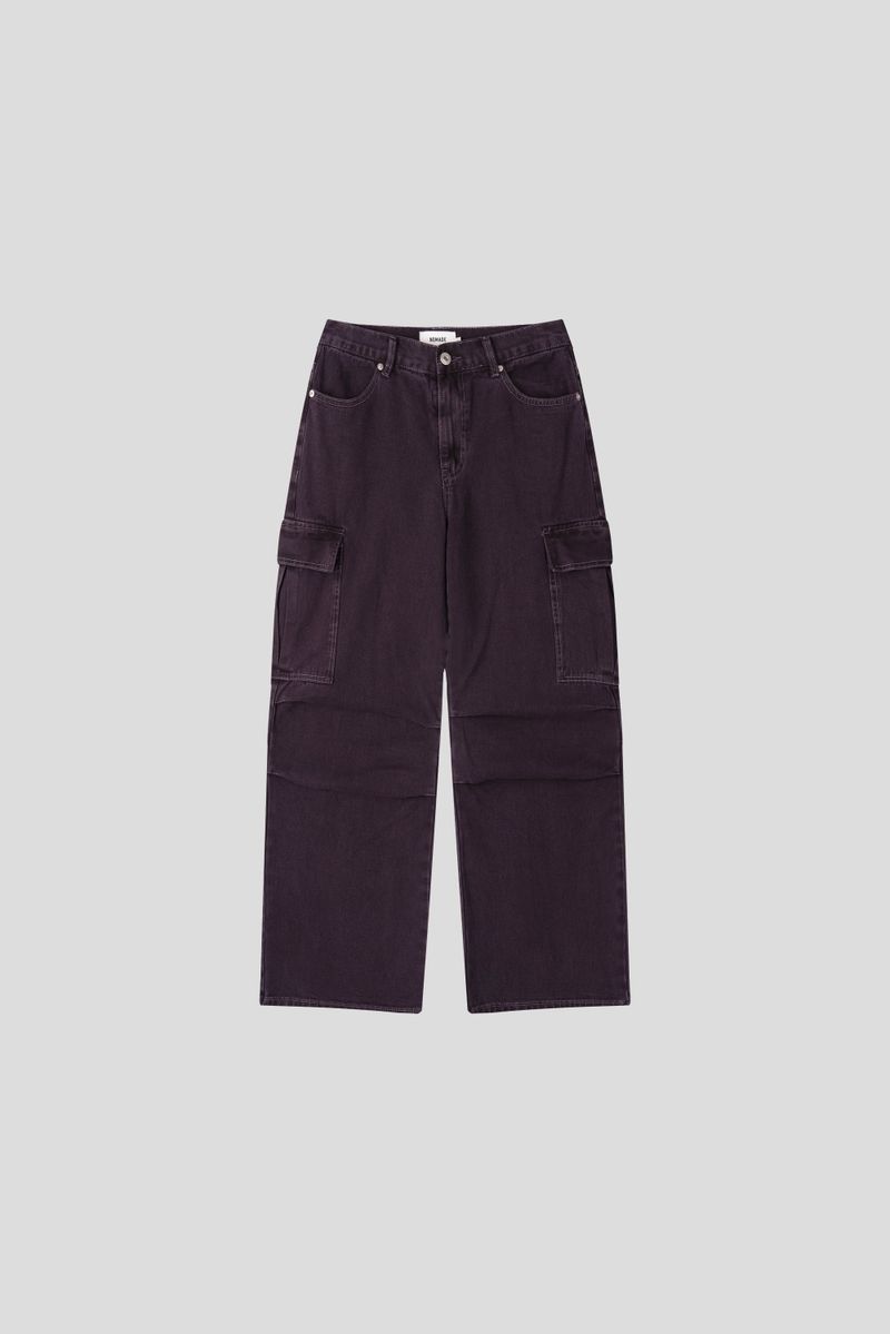 Deep-Dye Cotton Cargo Pants