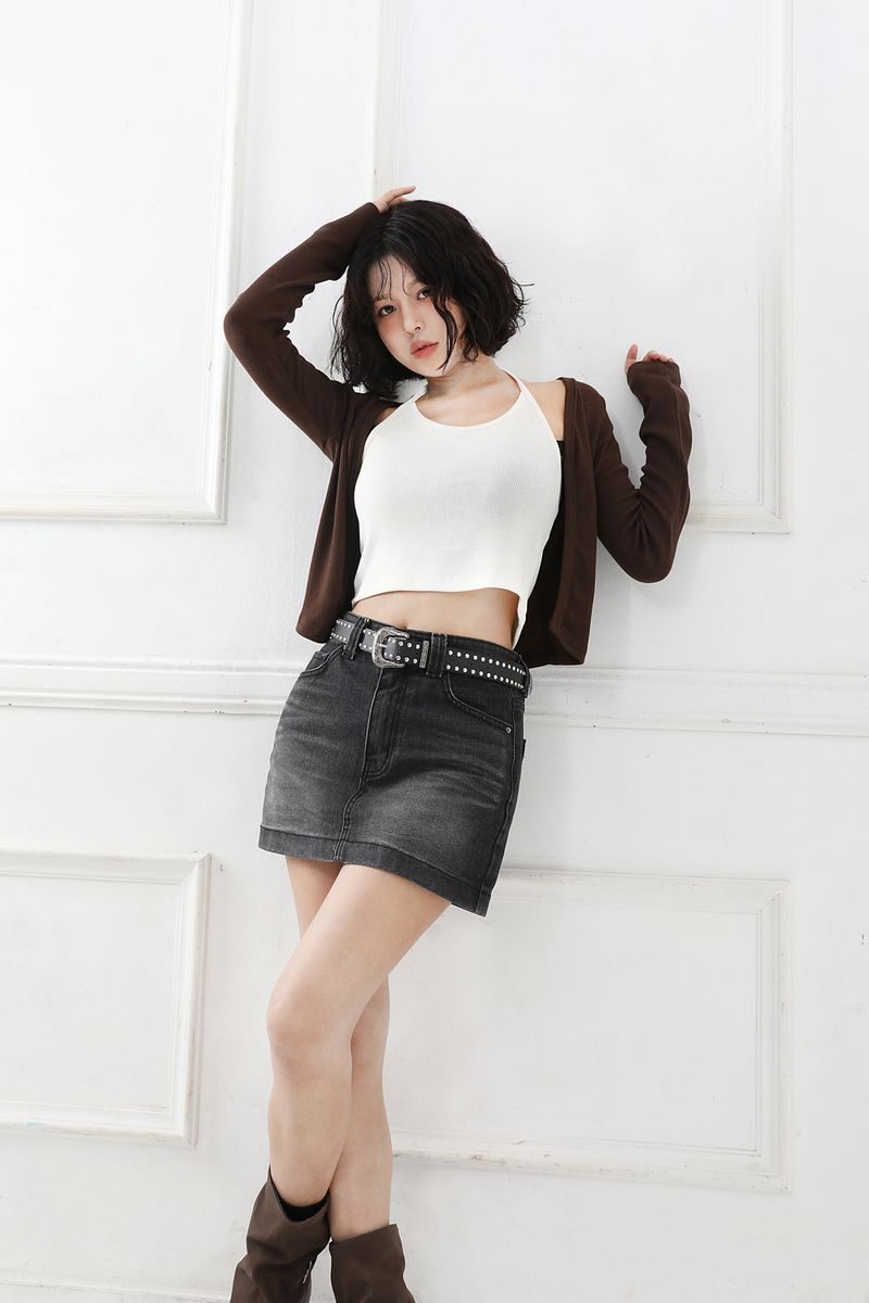 Haulter Neck Mute Cardigan SET