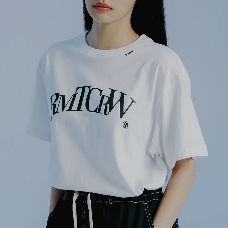 ROMANTIC CROWN(ロマンティッククラウン)の「RECENT ARCH LOGO TEE SHIRT_WHITE(Tops)」