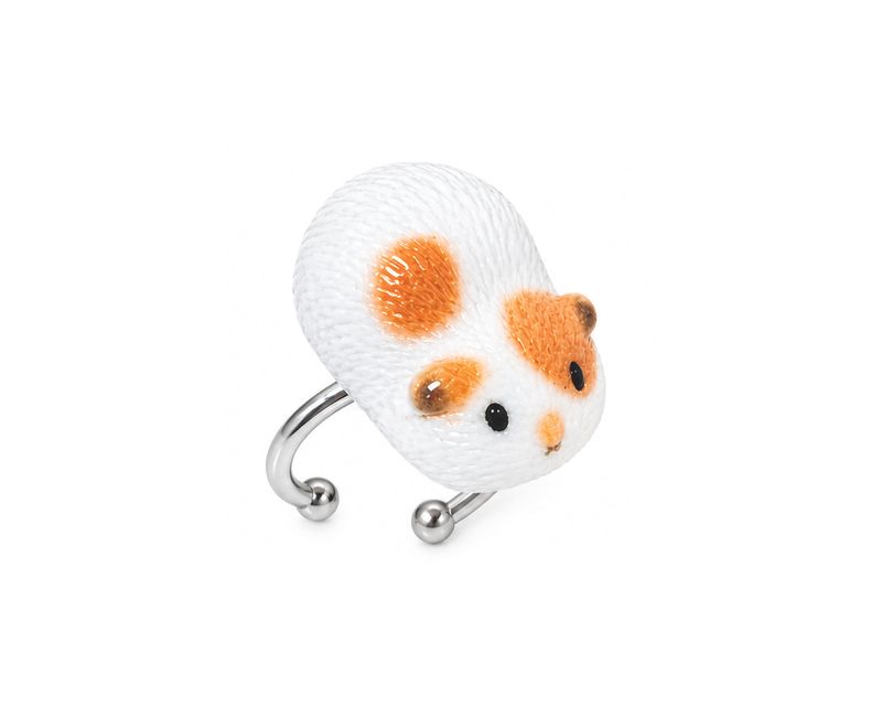 FLUFFY GUINEA PIG OPEN RING (4COLOR)