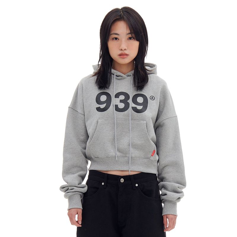 ARCHIVE BOLD(アーカイブボールド)の「939 LOGO CROP HOOD (GRAY)(Tops)」