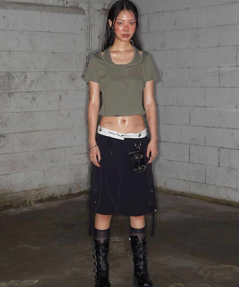 Double Layered Halter Top (KHAKI)