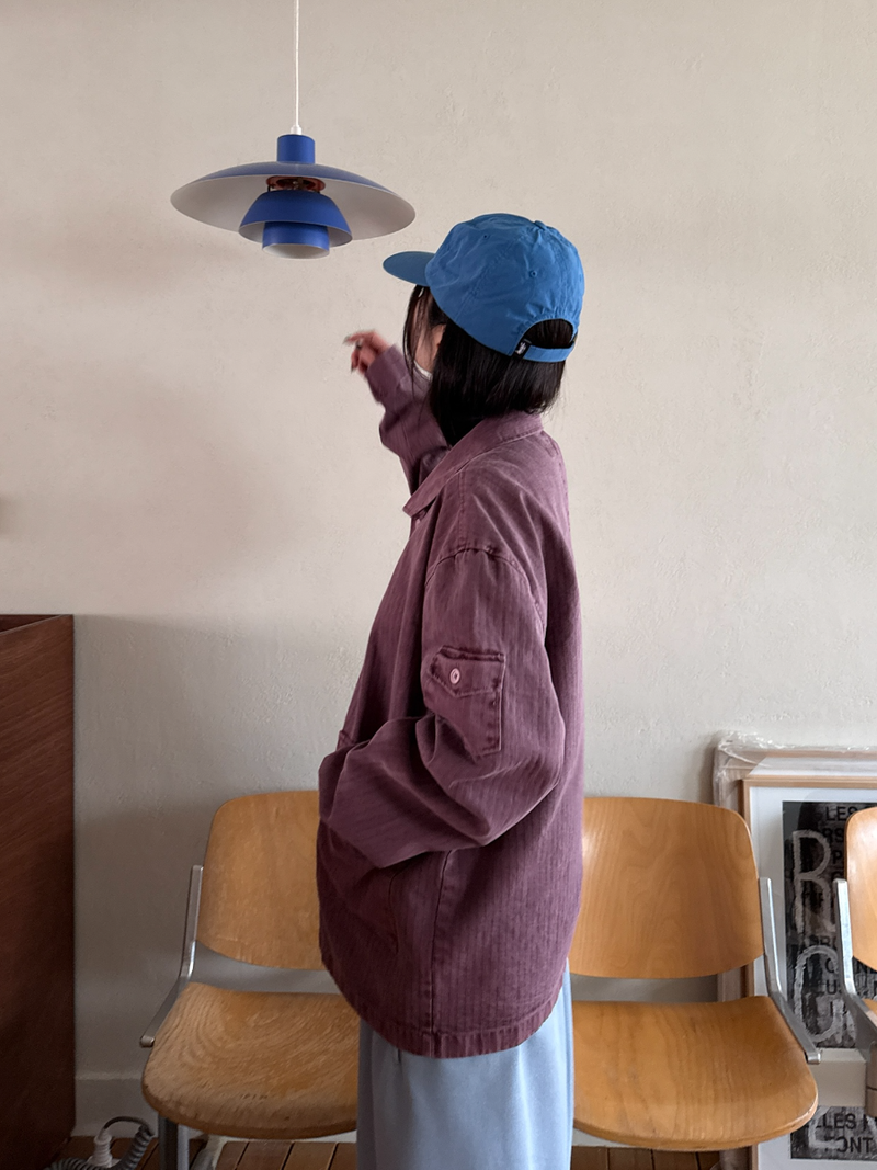 herringbone pigment work jacket