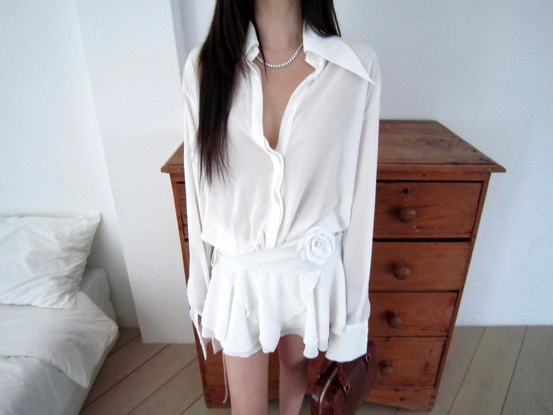 Shirt frill dress
