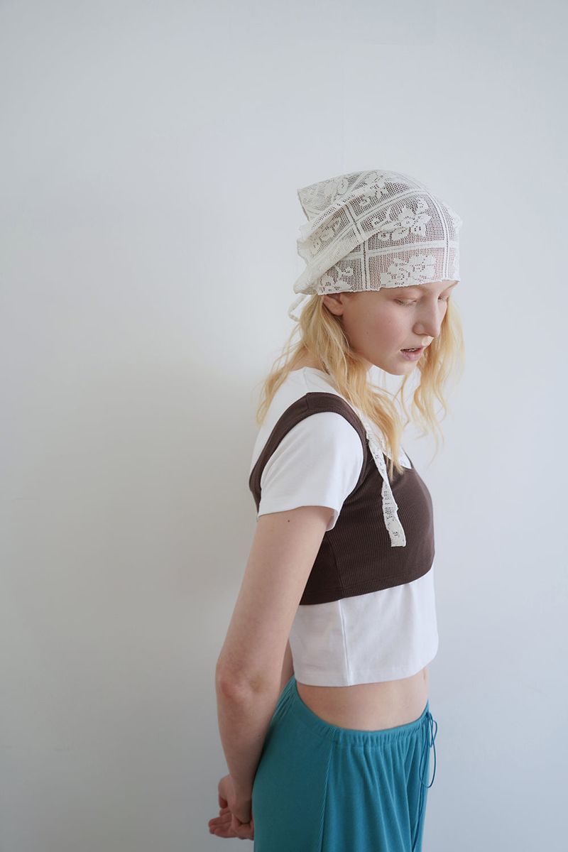 Layered bustier top_brown