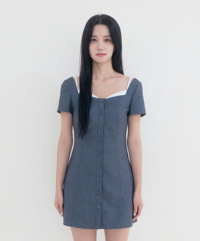 Not your rose（ノットユアローズ）の「Bella dress (Gray)（Dresses）」