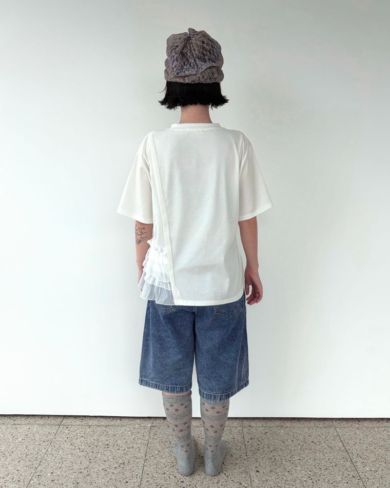 ラッフル エッジ Tシャツ (2colors)