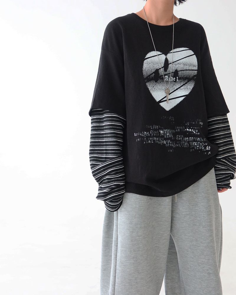 ST Short-Sleeved Layered Sweatshirt