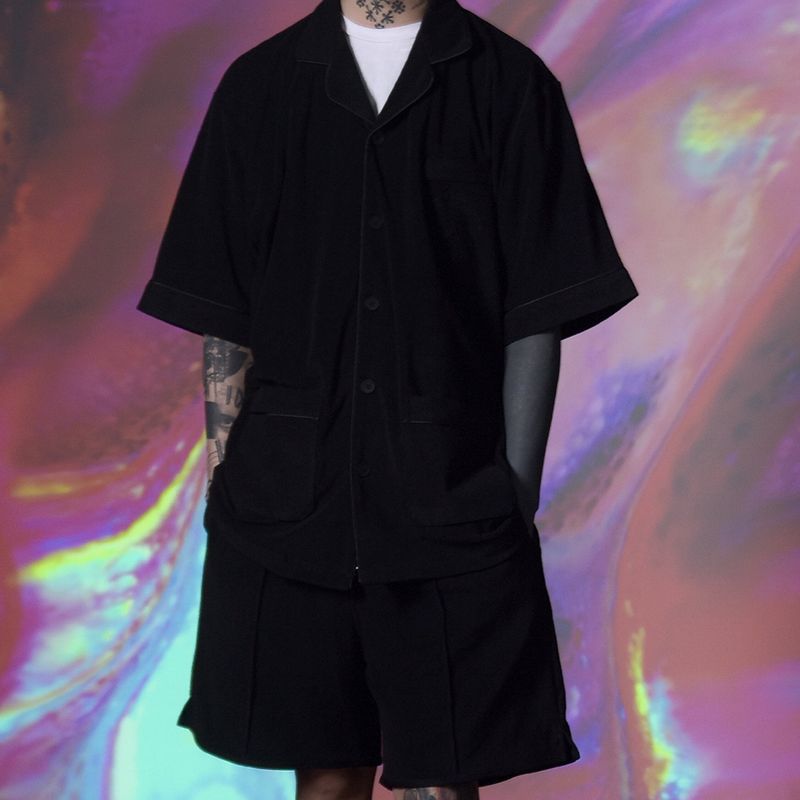 [UNISEX] Binding Terry Shorts (Black)