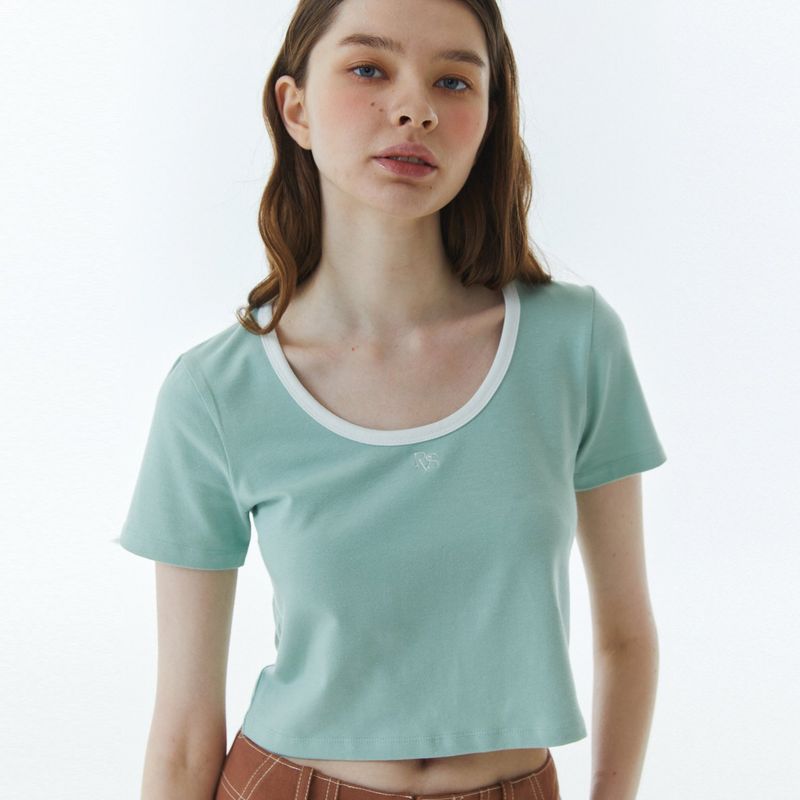 RVS Ringer Cropped T-Shirt Mint