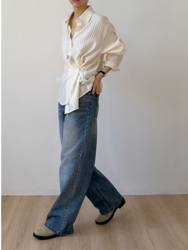 306 Brushed Wide Denim Pants