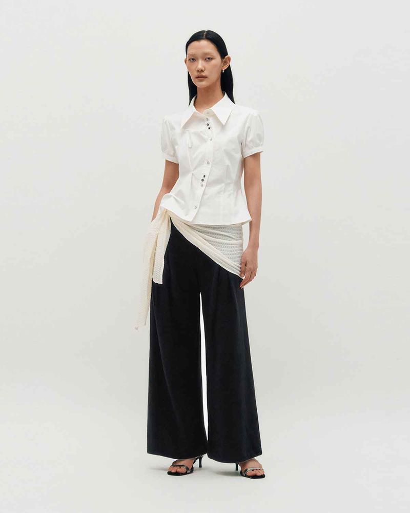 Layered Wrap Tie _ BROWN