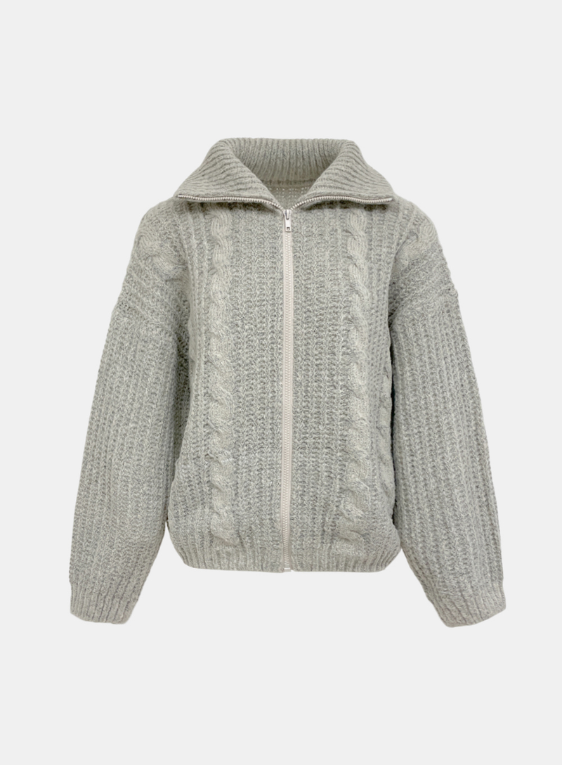 Brook Cable Knit Zip-Up