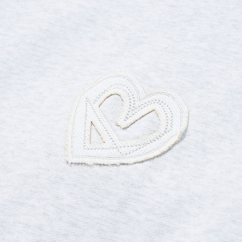 Open back sweat shirt / Melange white