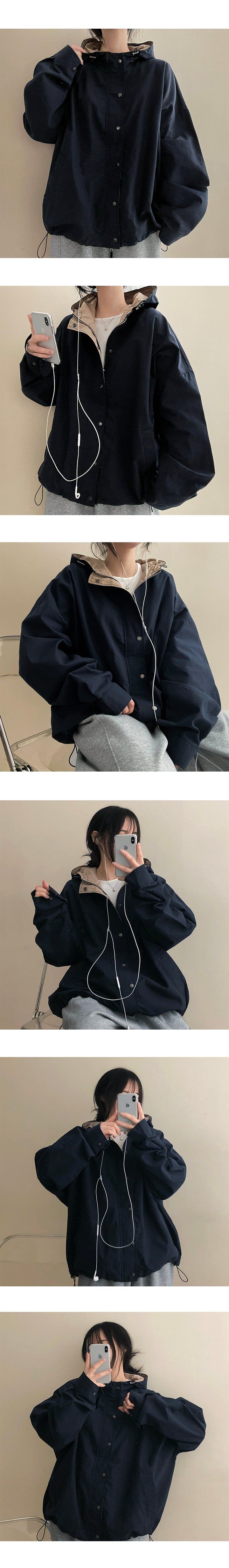 Hate Boxy String Color Hooded Jumper