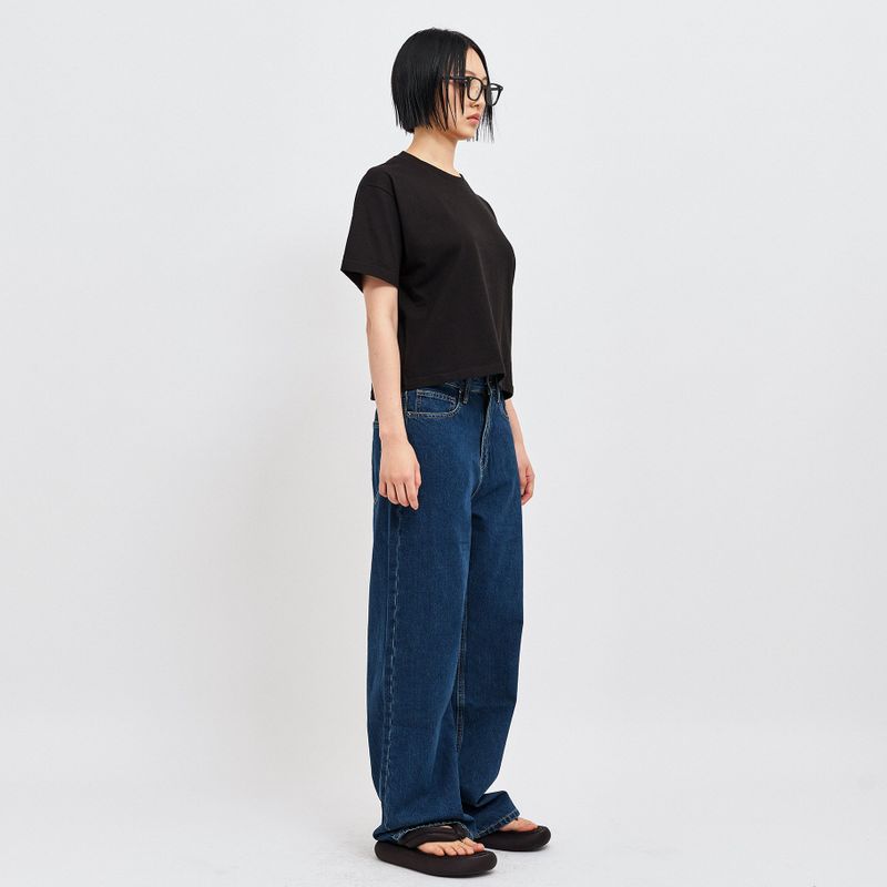 WIDE DENIM PANTS BLUE
