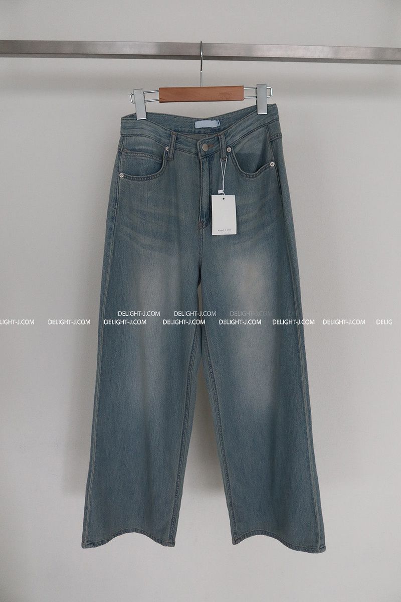 linen vintage light blue wide pants